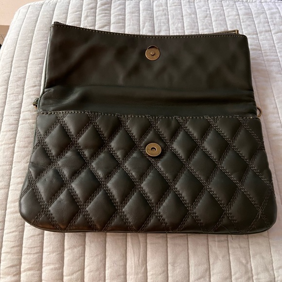 Dark Green Quilted Crossbody Bag - Picture 2 of 3
